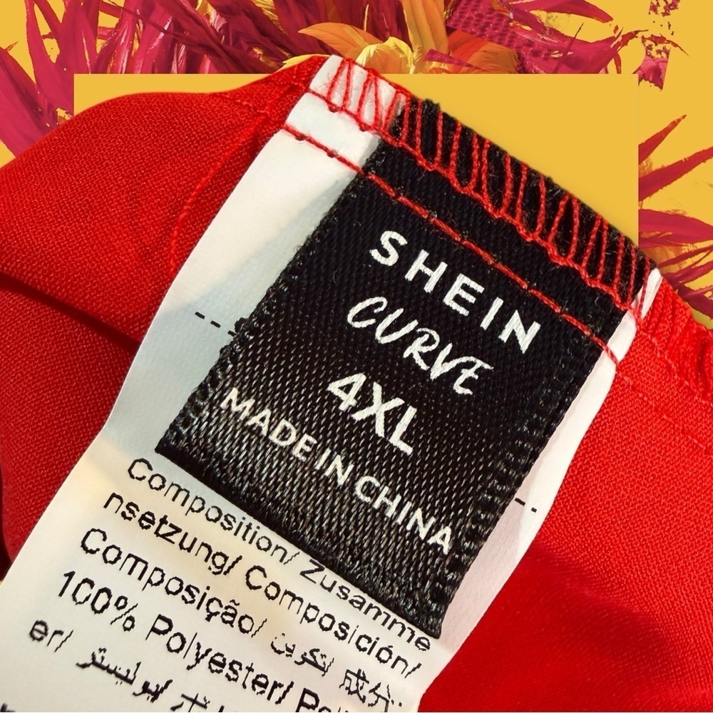 NWOT SHEIN ‘Privé Plus Size Elegant Delicate Bud Hem Cami Dress’ in Red Size 4XL - Picture 8 of 12